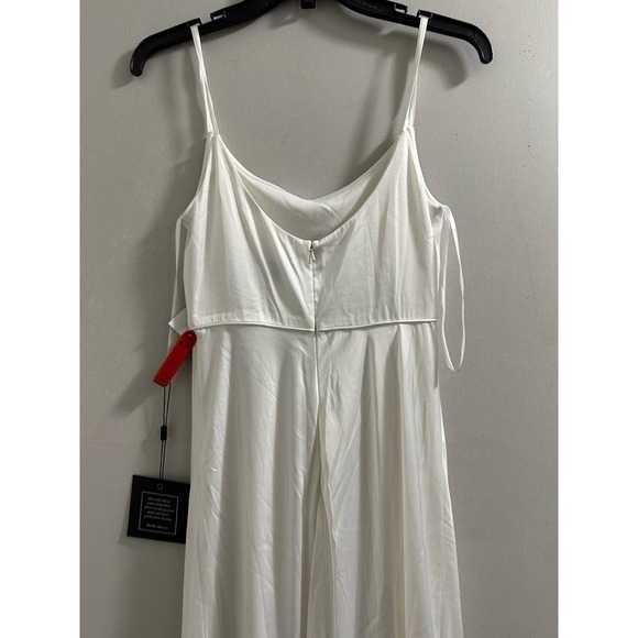 🔥FLASH SALE🔥 Ieena by Mac Duggal SCOOP NECK SATIN GOWN White - Picture 9 of 12